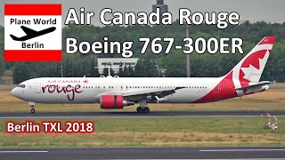 Air Canada Rouge Boeing 767-300ER *C-GBZR* landing at Berlin Tegel Airport TXL in June 2018