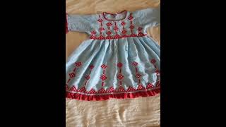 Baby girl hand embroidery frock designs 2023/ easy baby girl hand embroidery designs for beginners