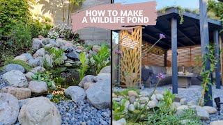 How To Make A Wildlife Pond & Solar Waterfall - Small Garden Pond