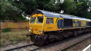 Loads of Trains At Trimley station 9/8/23 | Freight Train Stops On Road Crossing #trimley #class66