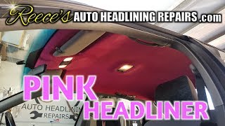 Pink Headliner Install in Toyota Sedan