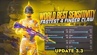 NEW UPDATE 3.3 !!🔥BEST SENSITIVITY CODE+CONTROL SETTINGS BGMI/PUBG MOBILE | BGMI AFTER UPDATE 3.3