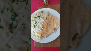 palta rellena de verduras con filete de pollo a lo Alfredo #breakfast #nutrition