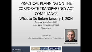 Practical Planning on Transparency Act Compliance -What to do Before January 1, 2024