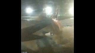 Toronto passengers scream as plane explodes in a fireball   || plane explodes