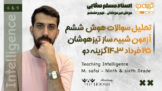 تحلیل سوالات هوش شبیه ساز تیزهوشان ششم گزینه دو (خردا ۱۴۰۳)