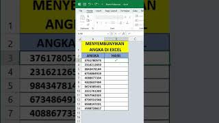 CARA MENYEMBUNYIKAN ANGKA DI EXCEL 🤩👌#shorts #excel #exceltips