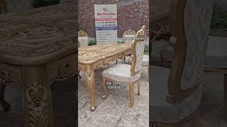 Wooden Royal 6 Seater Dining Set. #dining #diningset #carving #woodfurniture #woodcarving #shorts