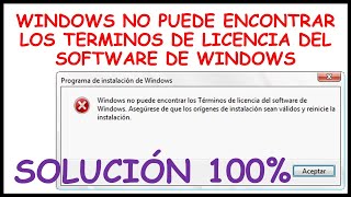 ✅WINDOWS NO PUEDE ENCONTRAR LOS TERMINOS DE LICENCIA DEL SOFTWARE DE WINDOWS. SOLUCION 100% FUNCIONA