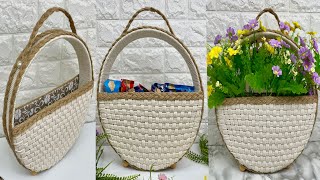 Diy Rope Basket/ Recycling Idea/ Rope Crafts/ سبت يدوي/ اعادة التدوير