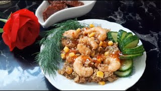 КРЕВЕТКИ С РИСОМ И ОВОЩАМИ - вкуснее креветок могут быть только креветки ! БЫСТРО и ПРОСТО !