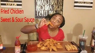 Fried Chicken Wings w/ Sweet & Sour Sauce Mukbang + Eating Show