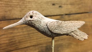 Detailing and Burning a Woodcarving of a Hummingbird