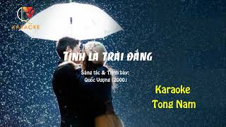 Tình Là Trái Đắng - KARAOKE (Tông nam)- QUOC VUONG KARA Collection