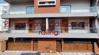 Modern glass balcony railing | 20 feet long balcony railing  | SS glass railing | Krishna Steel