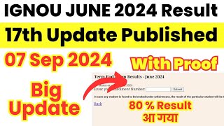 (Breaking News) 80% Result आ गया | 17th Update Published | ignou result update 2024