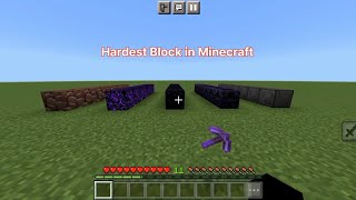 Which is Hardest Block in Minecraft ?