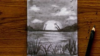 Charcoal Drawing Landscape Easy for beginners