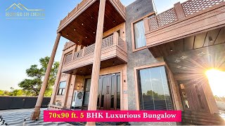 Luxurious 70x90ft. 5 BHK Bungalow With Jodhpur Sandstone Elevation in Jodhpur | Home Tour