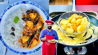 Aloo Baingan Sabzi Recipe | Baingan Ka Salan | Eggplant With Rice | BaBa Food RRC