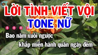 Karaoke Lời Tình Viết Vội Tone Nữ ( F#m ) Nhạc Sống Tuấn Kiệt