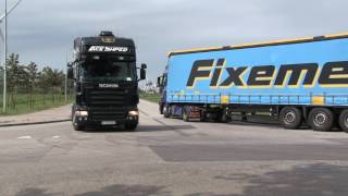 V8 Sound Scania vs Volvo Trucks (gear shift edition)