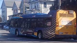 2019 Novabus LFS 8587 & 8722 S44 Buses arriving,stopping and leaving M Rd/W St (W & E Pwr!) 2/20/24