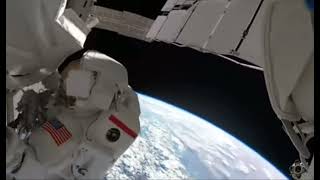 Space Walk for maintenance of International Space Station | View of Earth from Space ISS