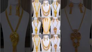 21k Gold Long Necklace set designs 2024 #goldjewellery #trending #shortsvideo