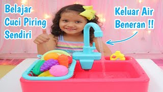 BELAJAR MENCUCI PIRING BUAH DAN SAYUR | KITCHEN SINK KELUAR AIR BENERAN