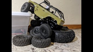 HUGE Improvement over Stock!! Axial SCX24 Free Mods +++ Brass Wheel Spacers with Crawling Video