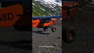 No problem handling this rocky landing with Alaskan bushwheels with flight4.fun