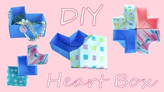 DIY ORIGAMI PAPER HEART BOX  | Origami Box Tutorial |  How to Make Beautiful Origami Box with Paper