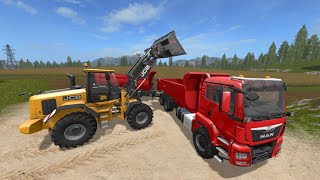 Dump Truck and JCB Front Loader - Gravel Transport for Mining Construction. Let's play