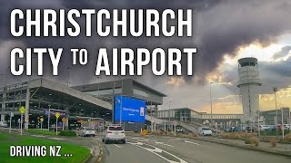 Driving New Zealand: Christchurch - city to airport | 4K