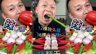 Crispy Giant Shrimp Cutlets | Garlic chili eating show | spicy hot pot with alots off chili 🌶️🔥🥵