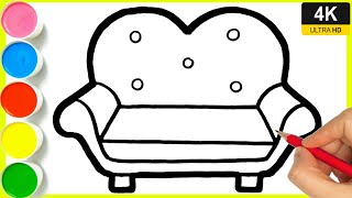 How to draw sofa chair drawing || Step by step sofa Drawing || Sofa Drawing easy colour || By Arya.