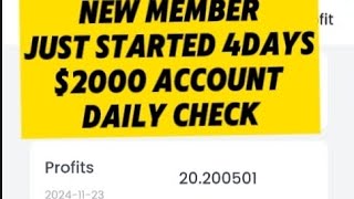 new member just started in 4 days | $2000 Account Daily Check #AI #CryptoTrading