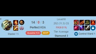 Master Yi funneling, but instead of Taric I have an afk [Diamond 2]