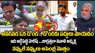 దొంగ దొంగలకు సద్దులు మోయడం స్టోరీ చెప్పిన సీఎం రేవంత్ రెడ్డి | Revanth Reddy Funny Speach On Asembly