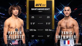 PAYTON TALBOTT VS YANIS GHEMMOURI FULL FIGHT UFC 303