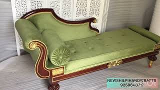 Shilpi Handicrafts Teak Wood Settee Living Room Furniture Couch/Sofa/Settee