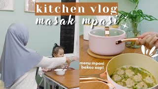 VLOG DAPUR : MASAK MPASI BAKSO SAPI pakai sauce pan aesthetic 18cm by mecoo #mecookwithmecoo