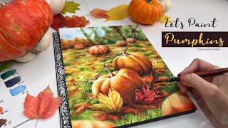 How to Paint Realistic Pumpkins in Watercolor- Making Choices 🎃🍁 #watercolor #painting #pumpkin