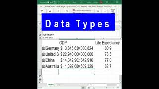 Using Excel Data Types Tool - The quick way