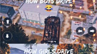 Girls Vs Boys Driving in BGMI/PUBG Funny status 😂 #Shorts