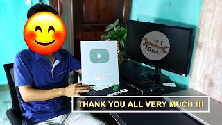 No1 IDEAS😍 Got a Gift from YouTube!! ( Silver Play Button unboxing )