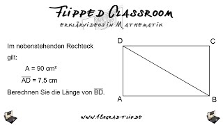 Satz von Pythagoras - Prüfungsstil - Rechteck