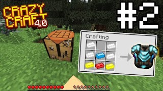 ตามหาอุปกรณ์เพื่อสร้างเกราะที่  เทพเกือบที่สุดในเกมมายคราฟ    Minecraft Crazy Craft 4 0 #2