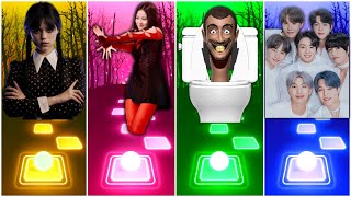 WEDNESDAY 🆚 JISOO 🆚 SKIBIDI TOILET 🆚 BTS  🎶WHO IS THE BEST?